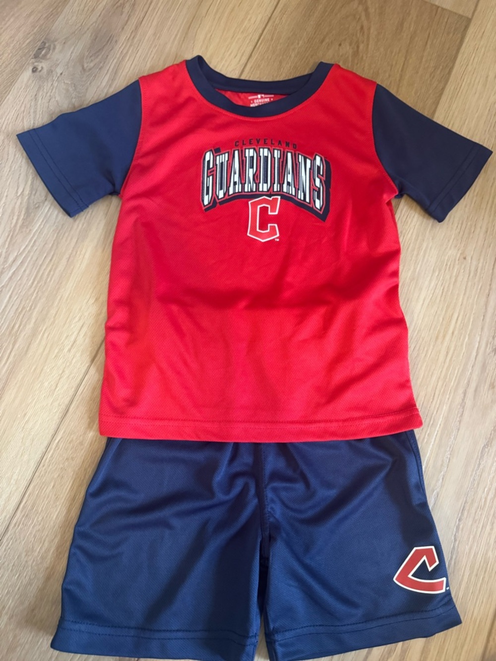 Cleveland Guardians Kids Red & Navy Short Sleeve Jersey Set